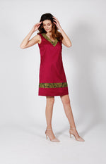 Camelia Fuchsia Dress in cotton and silk
